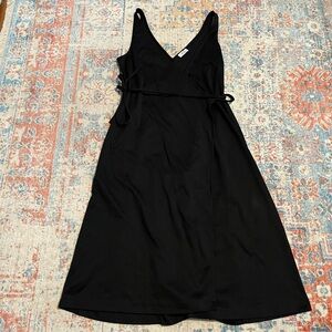 AYR Yowza black pima cotton wrap dress